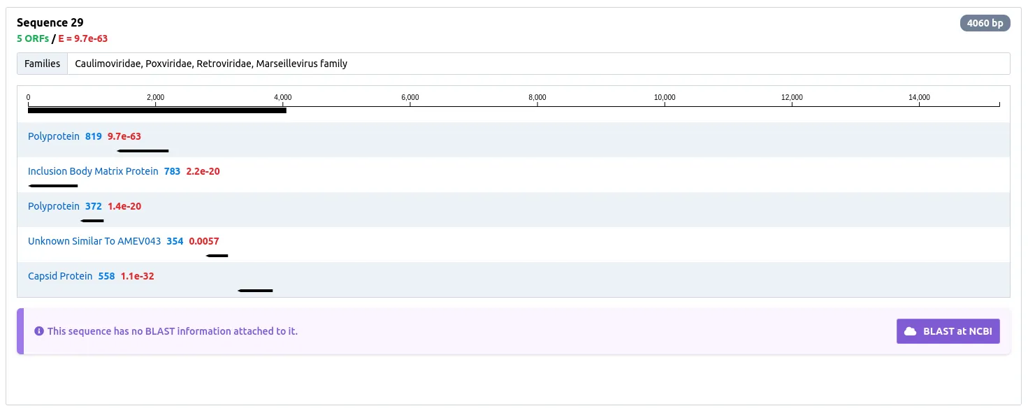 Example of a NuVs result hit.